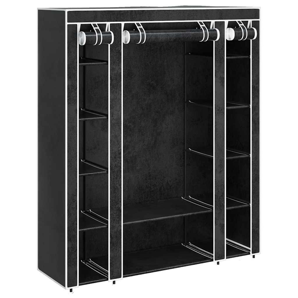 Cabinet | Black | Non-woven Fabric, Iron | Collapsible | Fabric Wardrobe