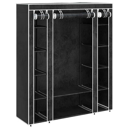 Cabinet | Black | Non-woven Fabric, Iron | Collapsible | Fabric Wardrobe