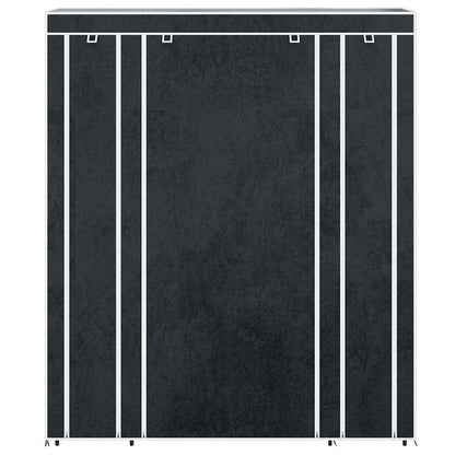Fabric Wardrobe with Compartments and Rods 45x150x176 cm Black