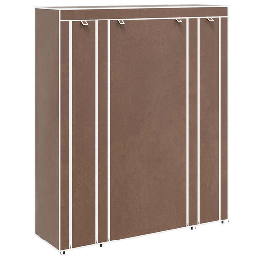 Fabric Wardrobe with Compartments and Rods 45x150x176 cm Brown