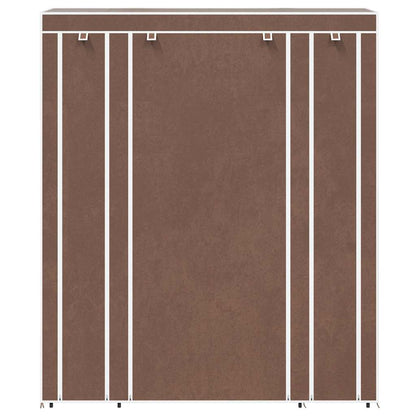 Fabric Wardrobe with Compartments and Rods 45x150x176 cm Brown