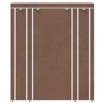 Fabric Wardrobe with Compartments and Rods 45x150x176 cm Brown