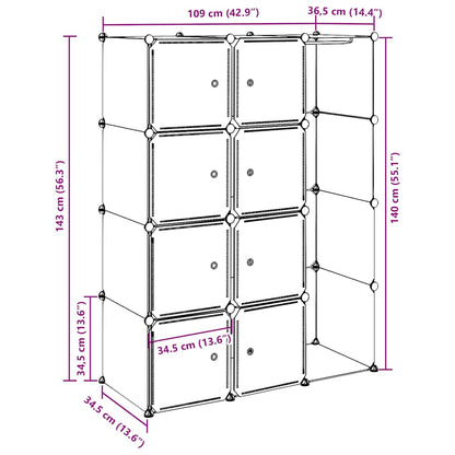 Modular Cabinet | Black and White | Plastic and Chromed Steel