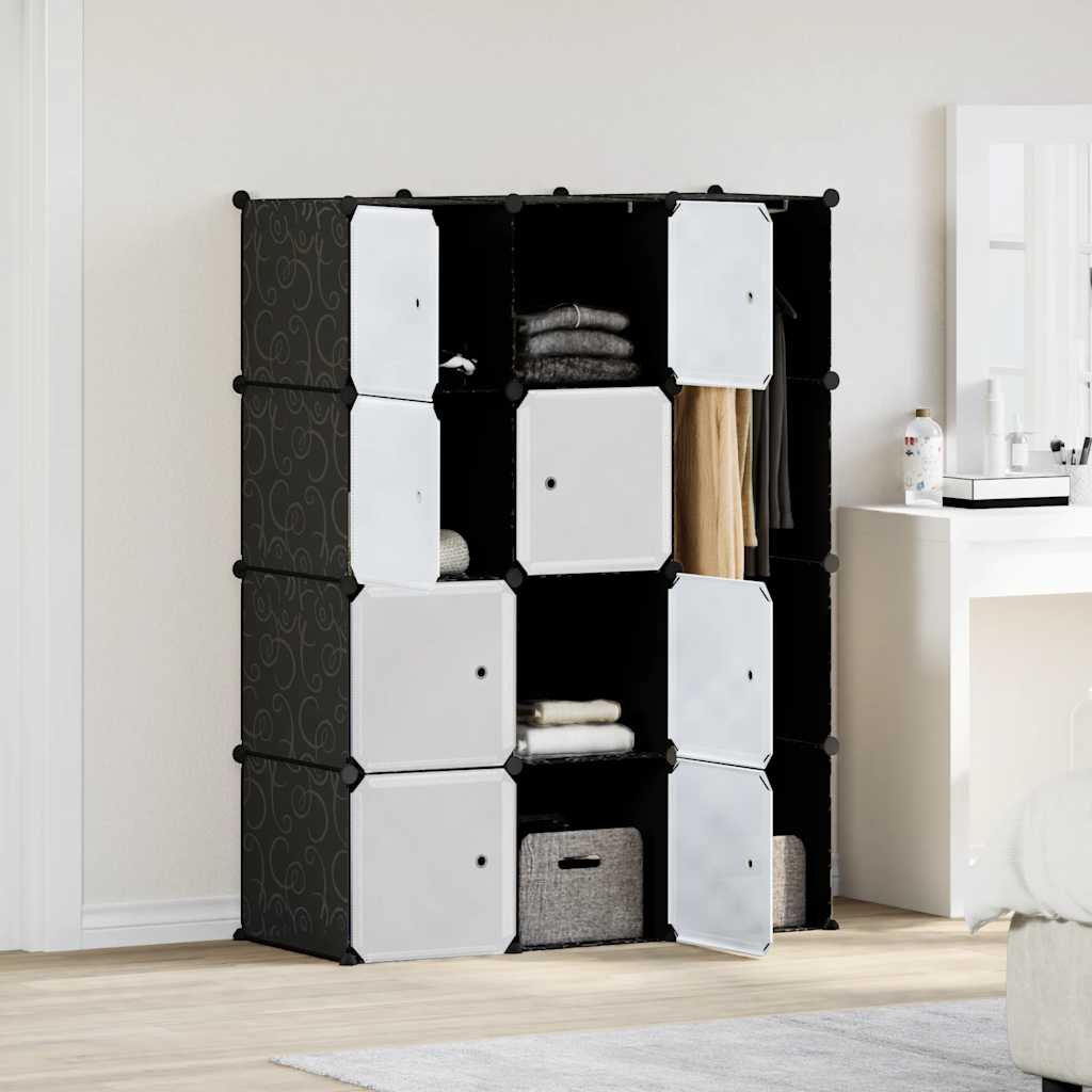 Modular Cabinet | Black and White | Plastic and Chromed Steel