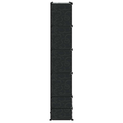 Modular Cabinet 18 Compartments Black and White 37x146x180.5 cm