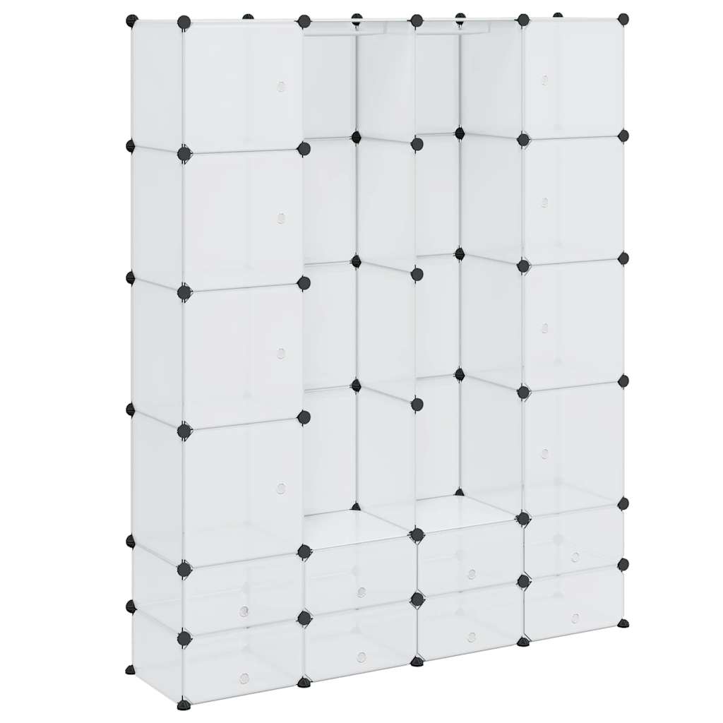 Modular Cabinet 18 Compartments White 37x146x180.5 cm