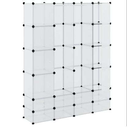 Modular Cabinet 18 Compartments White 37x146x180.5 cm