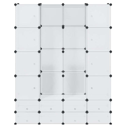 240502 vidaXL Modular Cabinet with 18 Compartments White 37 x 146 x 180,5 cm