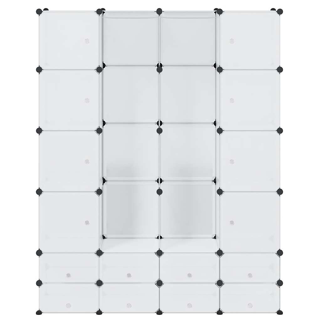 Modular Cabinet 18 Compartments White 37x146x180.5 cm