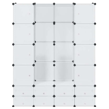 Modular Cabinet 18 Compartments White 37x146x180.5 cm