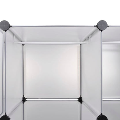 Modular Cabinet 18 Compartments White 37x146x180.5 cm