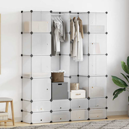 240502 vidaXL Modular Cabinet with 18 Compartments White 37 x 146 x 180,5 cm