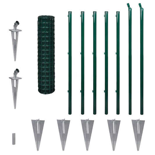 140558 vidaXL Euro Fence Steel 10 x 1,2 m Green
