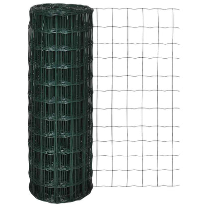 140591 vidaXL Euro Fence Steel 25 x 1,0 m Green