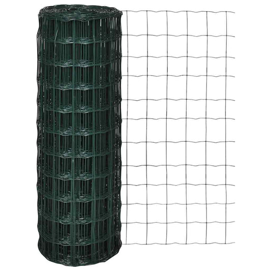 140591 vidaXL Euro Fence Steel 25 x 1,0 m Green