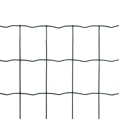 140591 vidaXL Euro Fence Steel 25 x 1,0 m Green