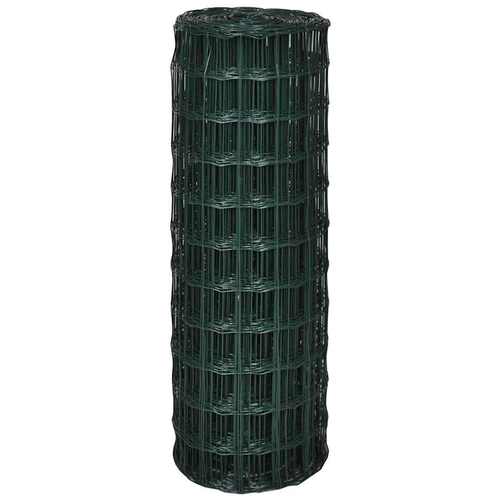 140591 vidaXL Euro Fence Steel 25 x 1,0 m Green