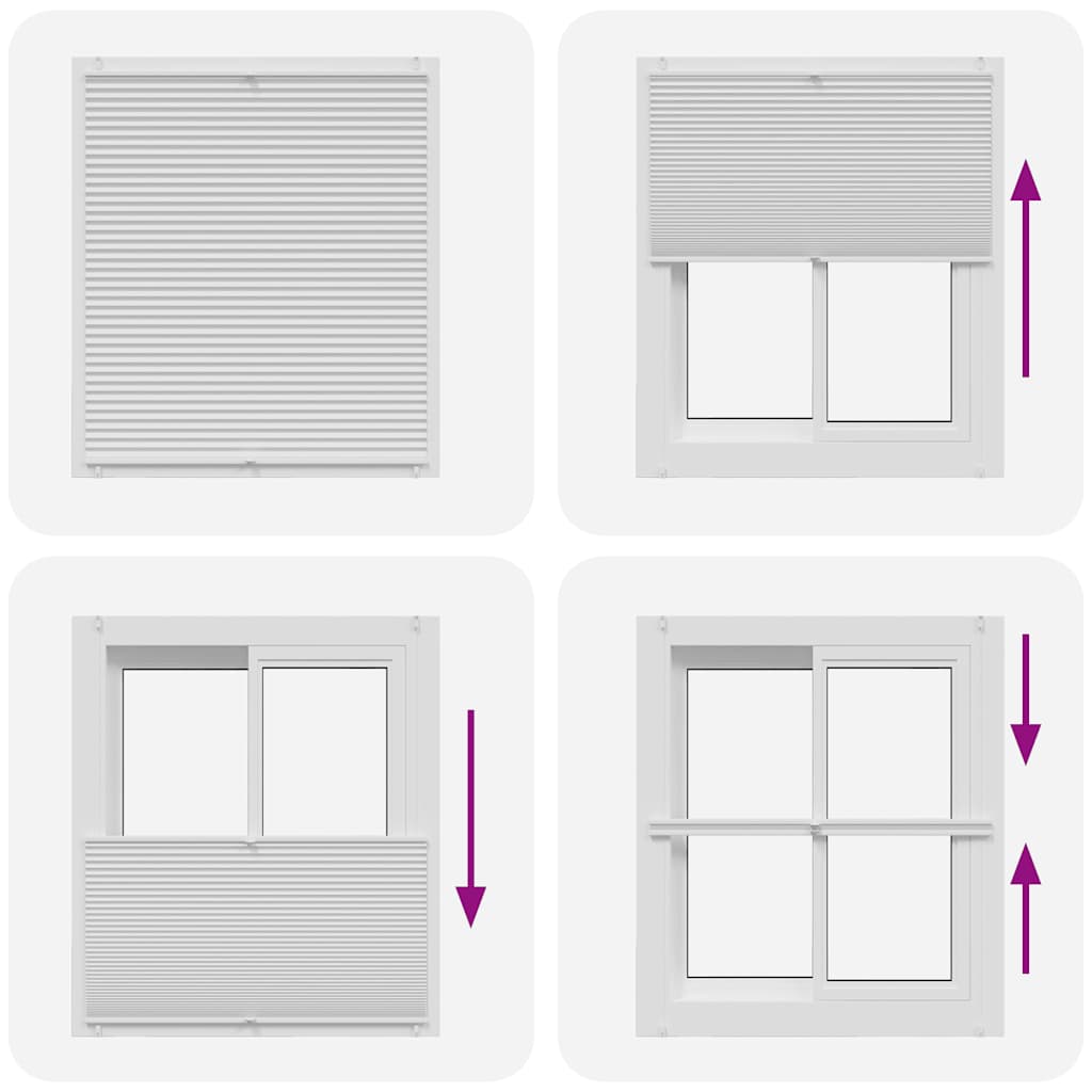 Plisse Blind 100x125cm White Pleated Blind