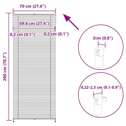 Plisse Blind 70x200cm Creme