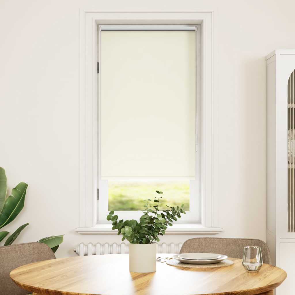 Roller Blind Blackout 44.4x100 cm Fabric Width 40 cm Off White
