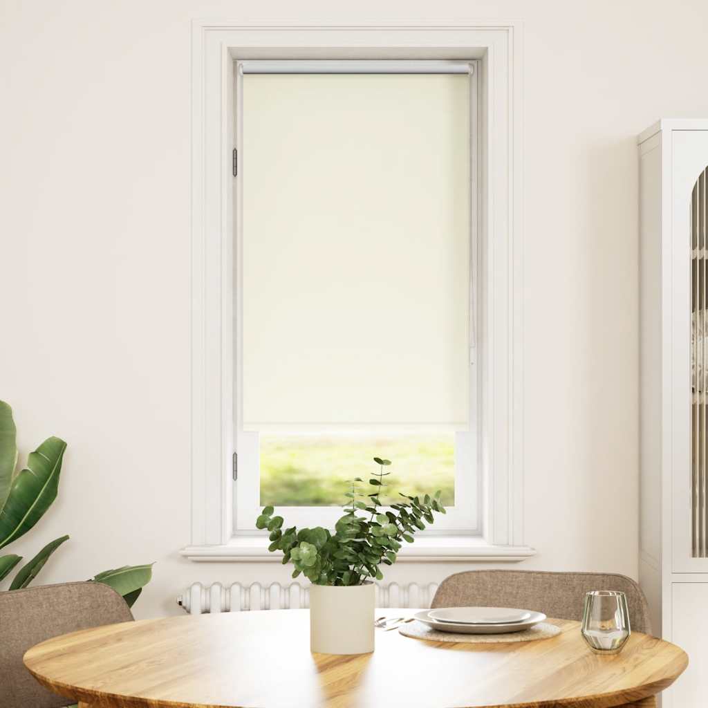 Roller Blind Blackout 64.4x120 cm Fabric Width 60 cm Off White