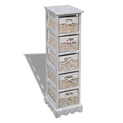 Storage Rack | White | Paulownia wood, Cotton, Polyester | Tall