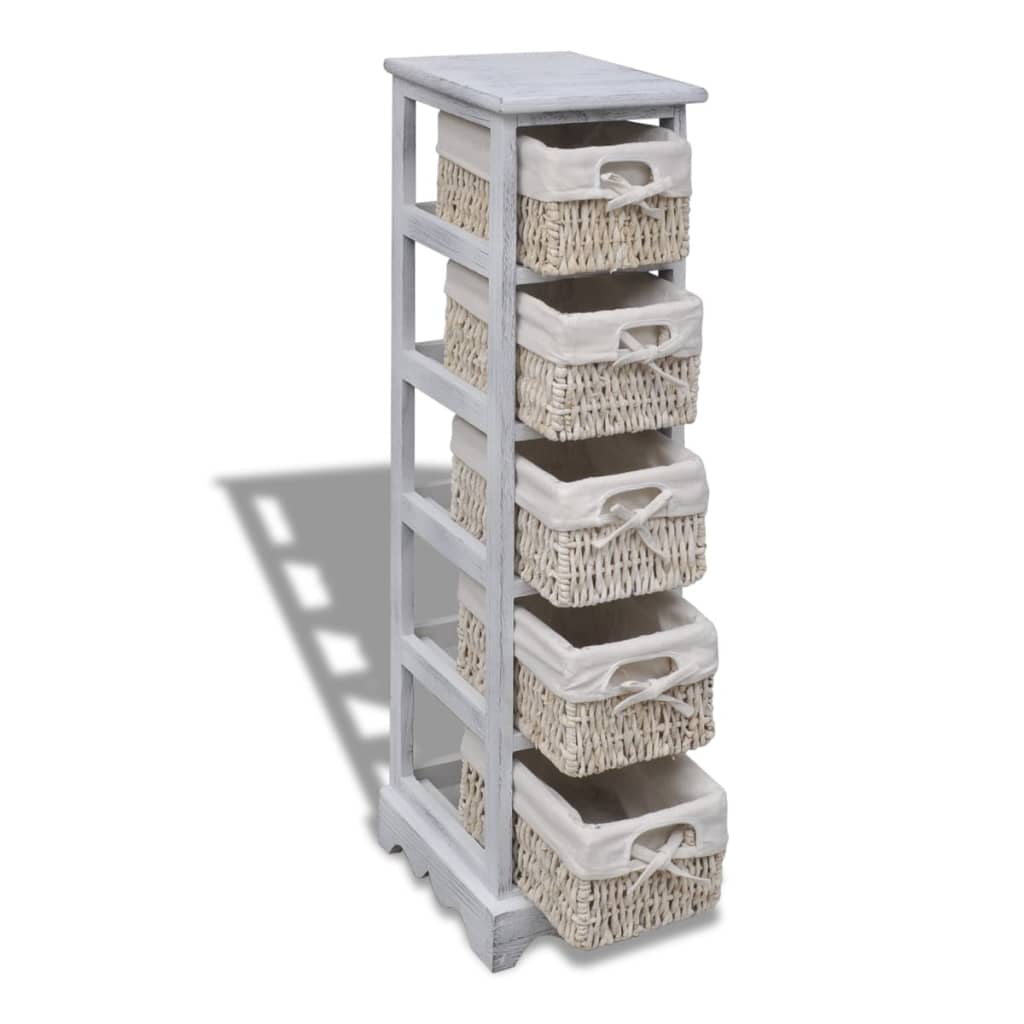 Storage Rack | White | Paulownia wood, Cotton, Polyester | Tall