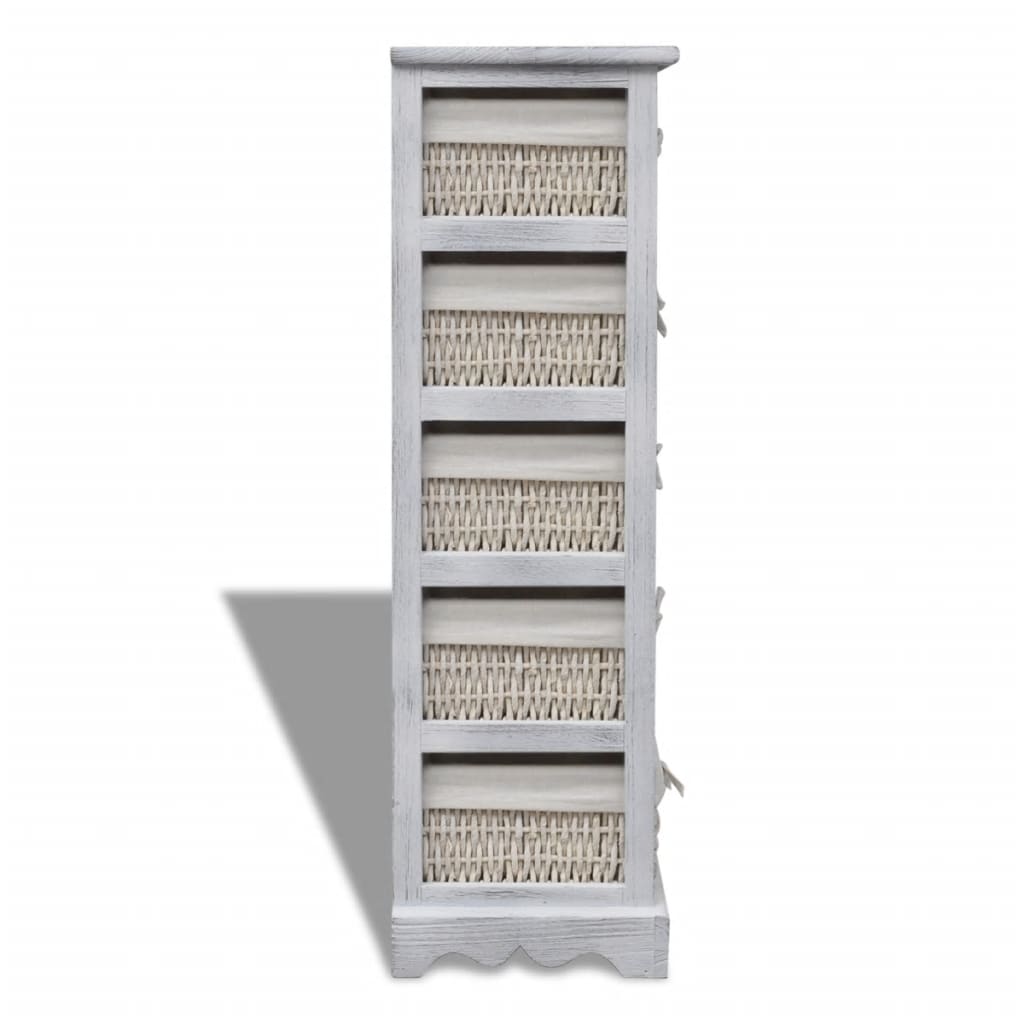 Storage Rack | White | Paulownia wood, Cotton, Polyester | Tall