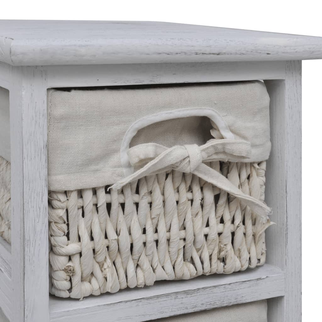 Storage Rack | White | Paulownia wood, Cotton, Polyester | Tall