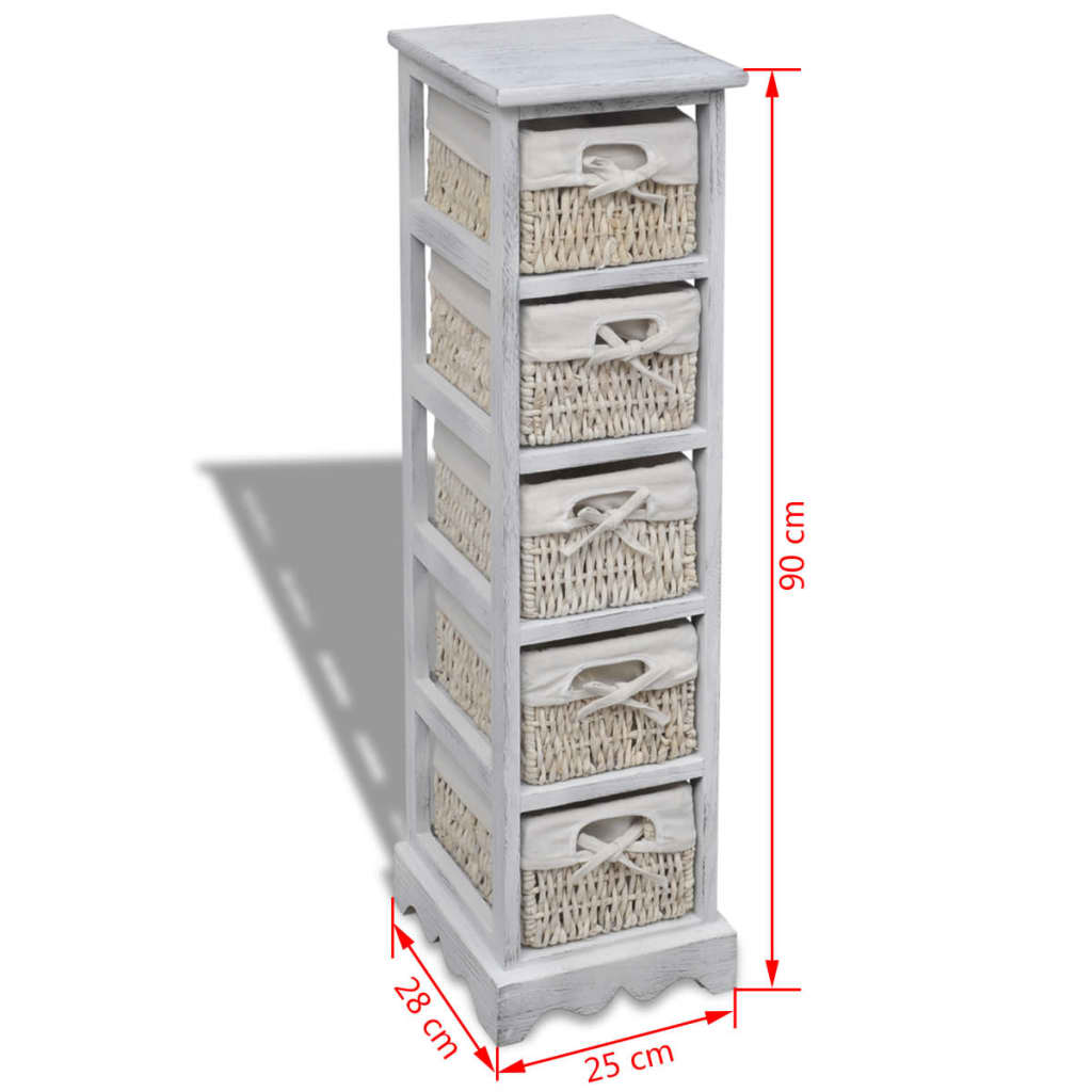 Storage Rack | White | Paulownia wood, Cotton, Polyester | Tall