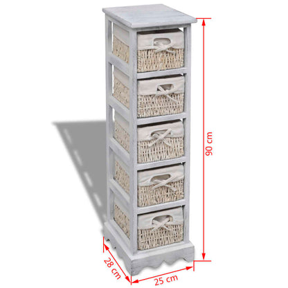 Storage Rack | White | Paulownia wood, Cotton, Polyester | Tall