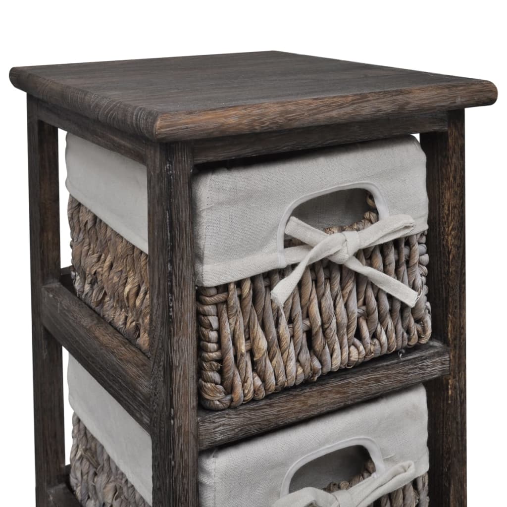 Storage Rack | Brown | Paulownia wood, Cotton, Polyester | Compact
