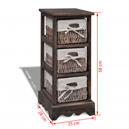 Storage Rack | Brown | Paulownia wood, Cotton, Polyester | Compact