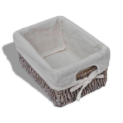Wooden Storage Rack 4 Weaving Baskets Brown