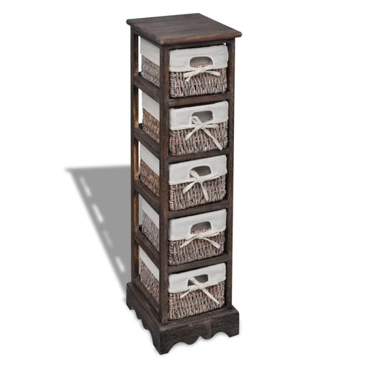 Storage Rack | Brown | Paulownia wood, Cotton, Polyester | Compact