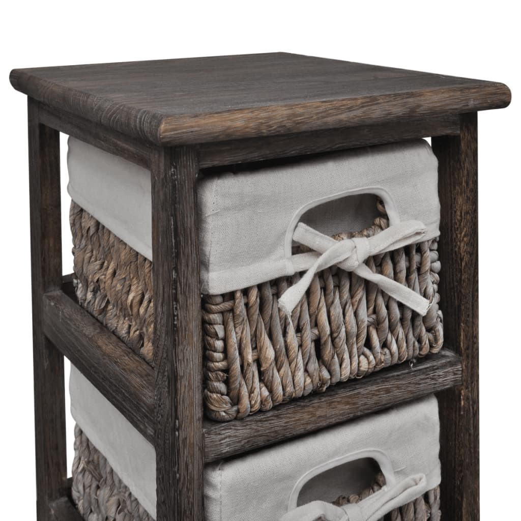 Storage Rack | Brown | Paulownia wood, Cotton, Polyester | Compact