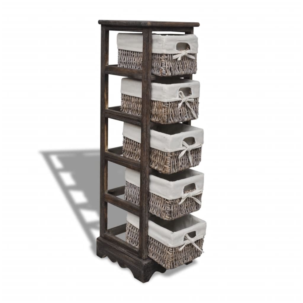 Storage Rack | Brown | Paulownia wood, Cotton, Polyester | Compact