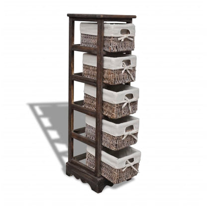 Storage Rack | Brown | Paulownia wood, Cotton, Polyester | Compact