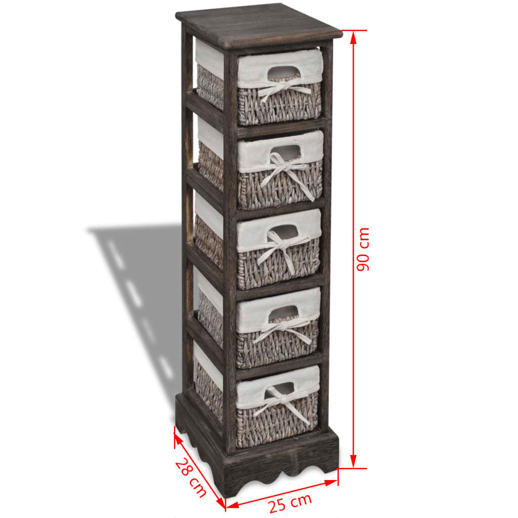 Storage Rack | Brown | Paulownia wood, Cotton, Polyester | Compact