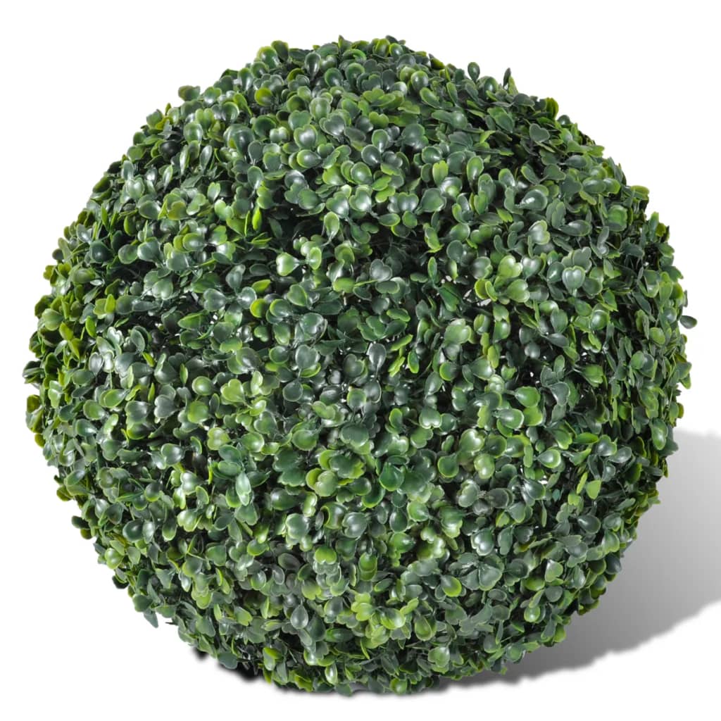 Close-up of the Boxwood Ball Artificial Leaf Topiary Ball 27 cm showcasing the lush mixed green colour and natural texture.