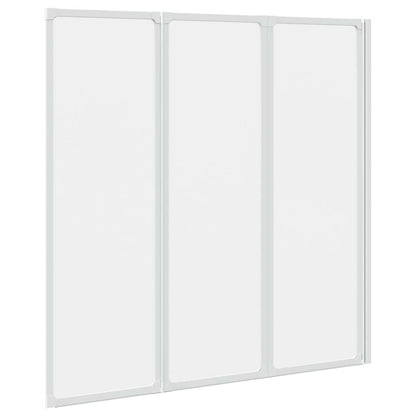 Shower Bath Screen Wall 117 x 120 cm 3 Panels Foldable