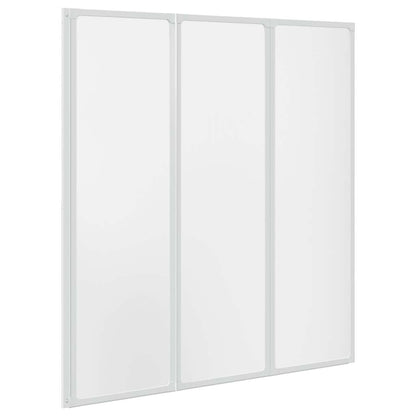 Shower Bath Screen Wall 141 x 132 cm 3 Panels Foldable