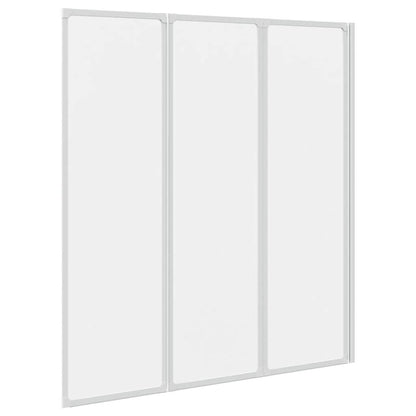 Shower Bath Screen Wall 141 x 132 cm 3 Panels Foldable