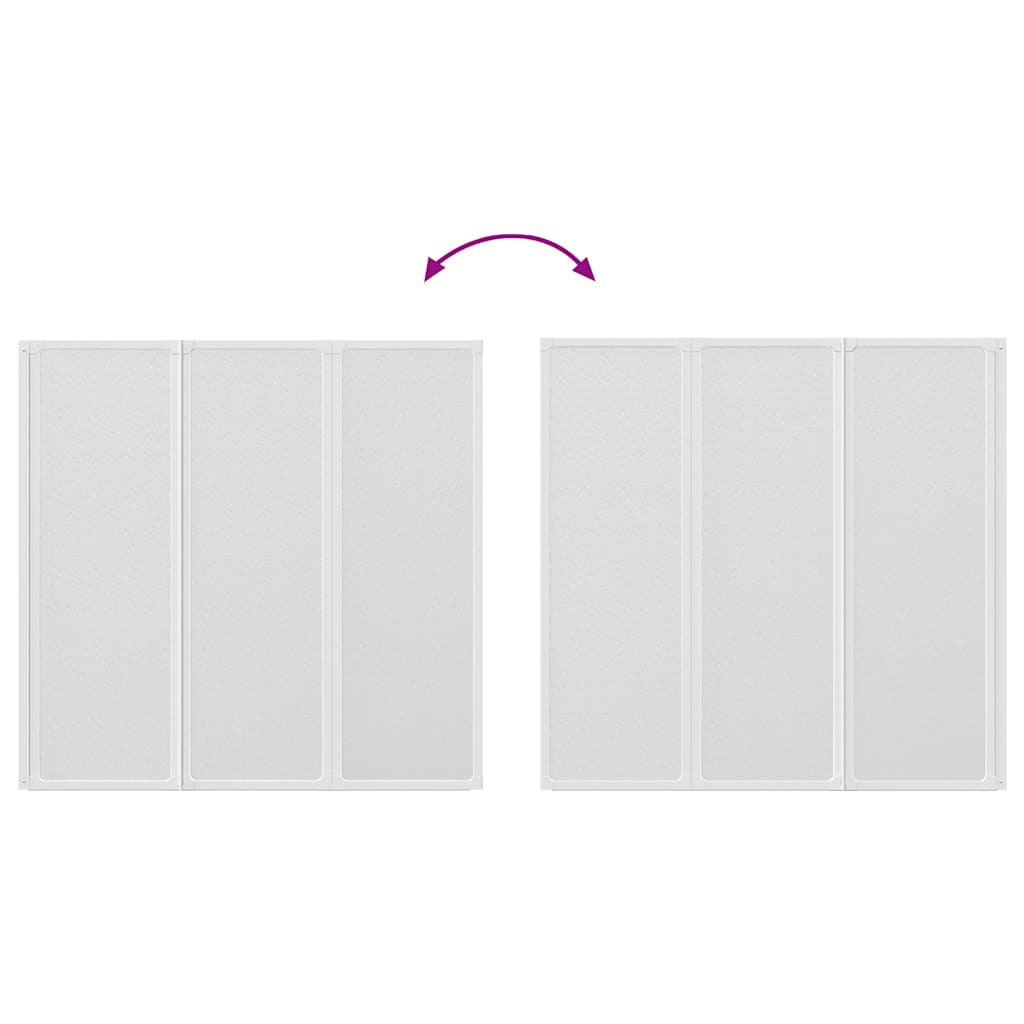 Shower Bath Screen Wall 141 x 132 cm 3 Panels Foldable