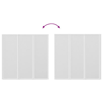Shower Bath Screen Wall 141 x 132 cm 3 Panels Foldable