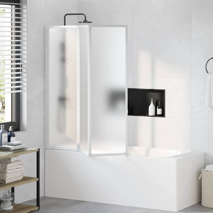 Shower Bath Screen Wall 141 x 132 cm 3 Panels Foldable