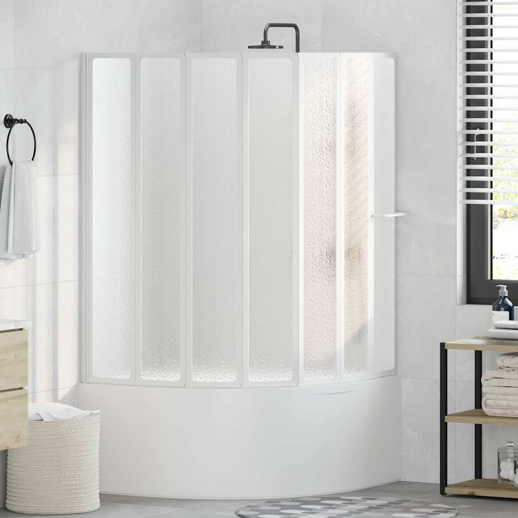 Shower Bath Screen Wall 140 x 168 cm 7 Panels Foldable with Towel Rack