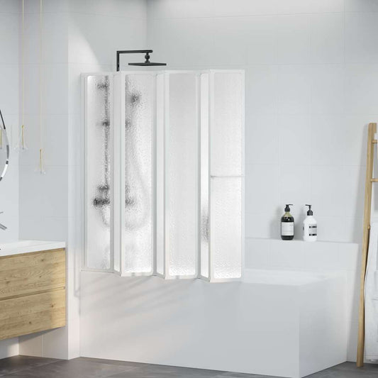 Shower Bath Screen Wall 140 x 168 cm 7 Panels Foldable with Towel Rack