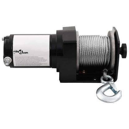 210231 12 V Electric Winch 1360 KG with Mounting Plate Roller Fairlead Wireless Remote Control