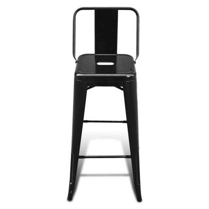 Bar Stools 2 pcs Black Steel
